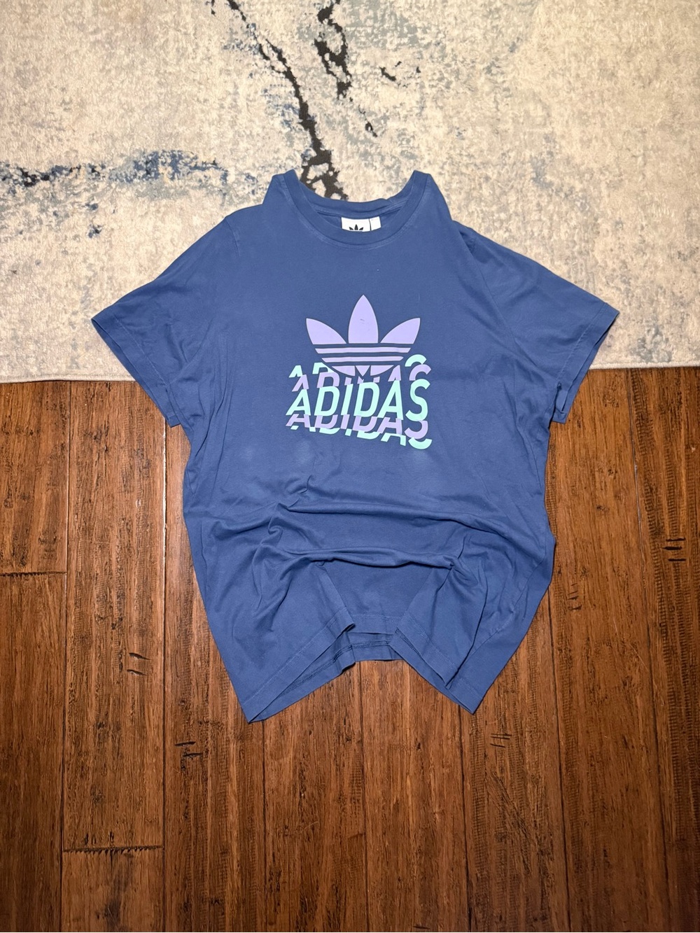 Adidas Originals Trefoil Graphic T-Shirt Blue Size XL